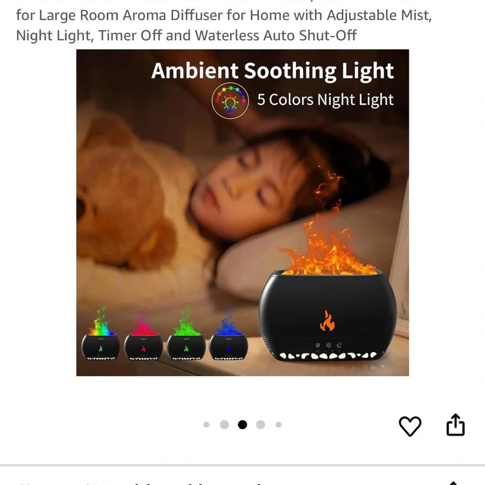 Black Aroma Diffuser with Flame Effect